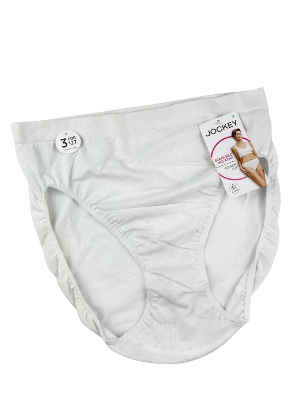 Jockey Seamfree Breathe White Dot Cotton Blend Briefs Size 9 / 2XL
